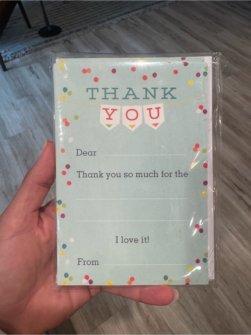 Hallmark Light Blue Confetti Thank You Fill-In Cards